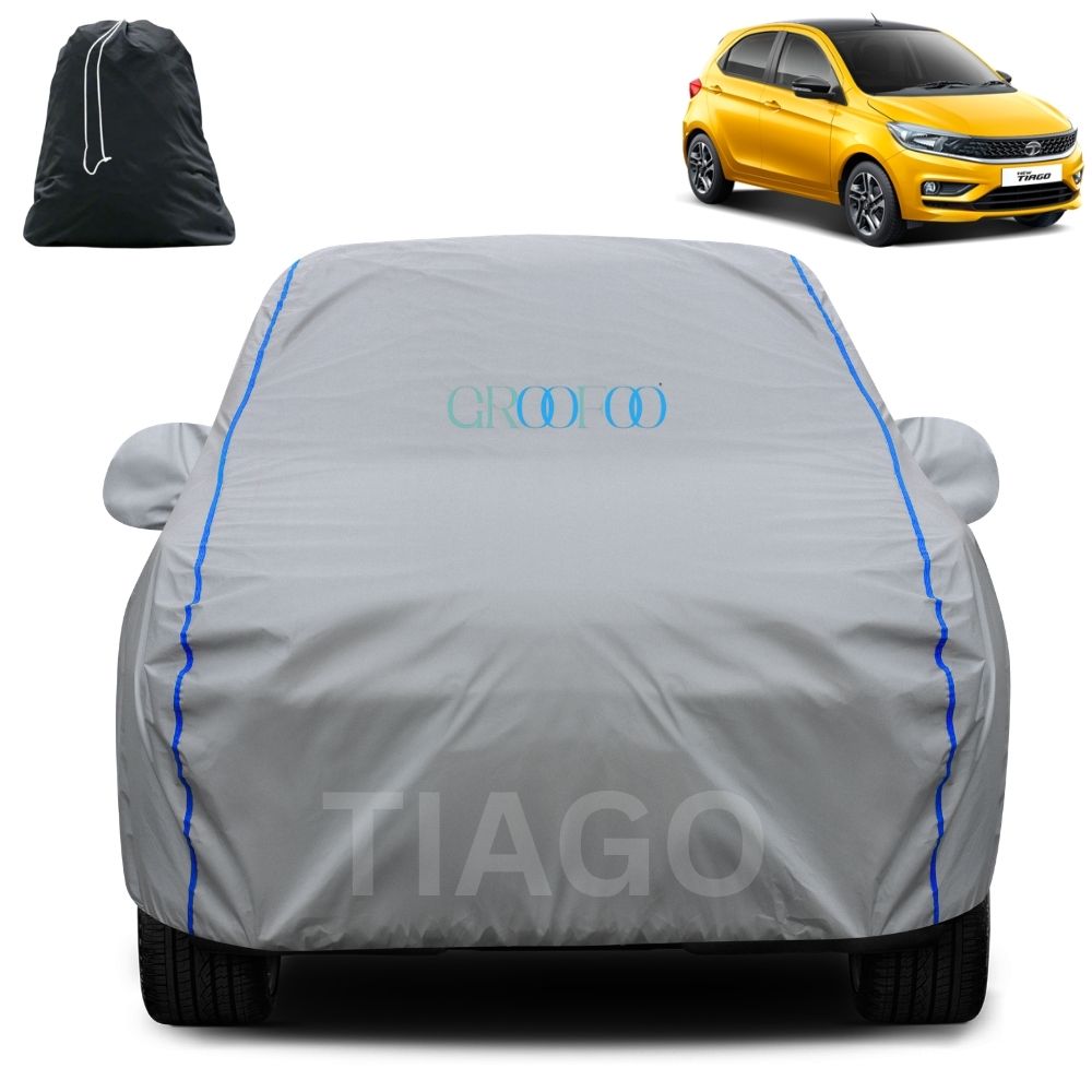 GROOFOO Waterproof Car Body Cover Tiago Custom Fit Car Body Cover